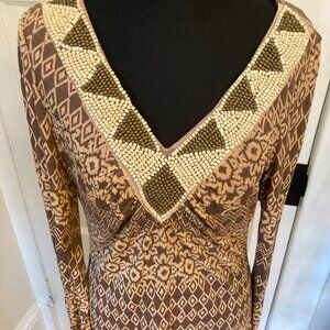 121 Testament Beaded Neckline Top Size L